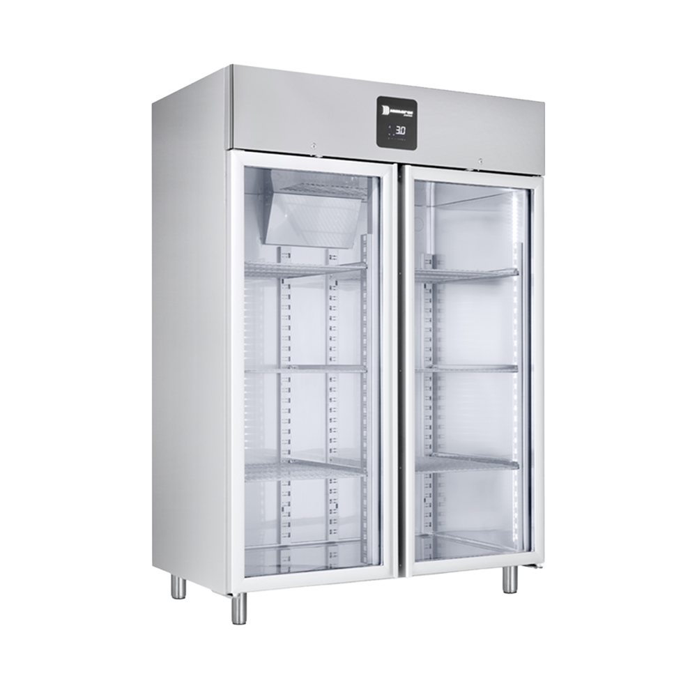 SAMAREF - S STEEL TWO GLASS DOOR UPRIGHT CHILLER, WITH WHEELS, CON LED, CAPACITY 1400 Ltrs SAMAREF - S/STEEL TWO GLASS DOOR UPRIGHT CHILLER, WITH WHEELS, CON LED, CAPACITY: 1400 Ltrs - Image 1