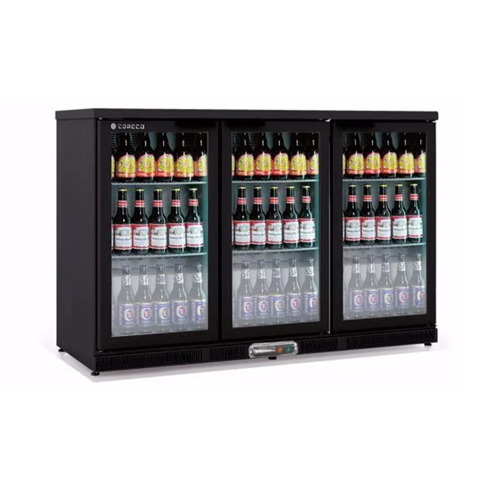Coreco – ERH-350-LI – Back Bar Display Cooler 320L 3 Glass Doors Adjustable Shelves Steel Body 230V Efficient Compact Coreco – ERH-350-LI – Back Bar Display Cooler 320L 3 Glass Doors Adjustable Shelves Steel Body 230V Efficient Compact - Image 1